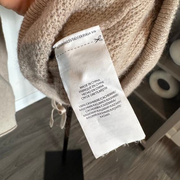 Polo Ralph Lauren Performance Cashmere Sweater Tan Waffle Knit Long Sleeves L - Picture 6 of 6